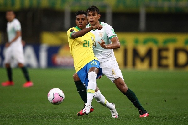 Rodrygo durante amistoso com a Seleção Brasileira (Foto: Getty Images)