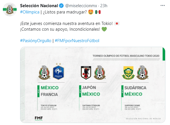 Calendario de México (TW Selección México)