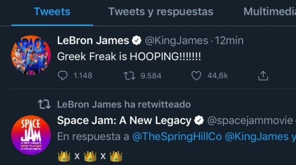 El mensaje de LeBron James en Twitter (@KingJames)