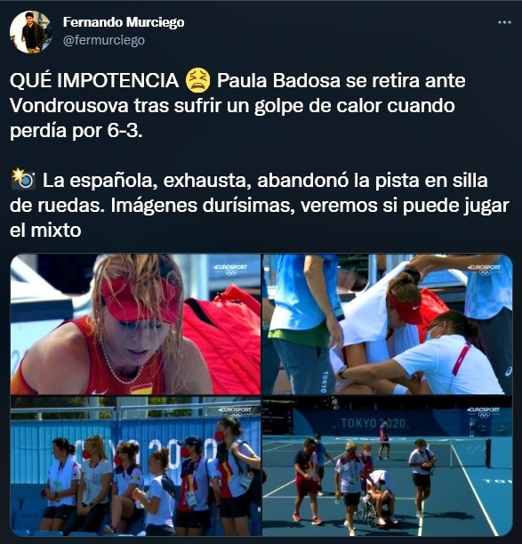 Las imágenes de Paula Badosa tras sufrir el golpe de calor