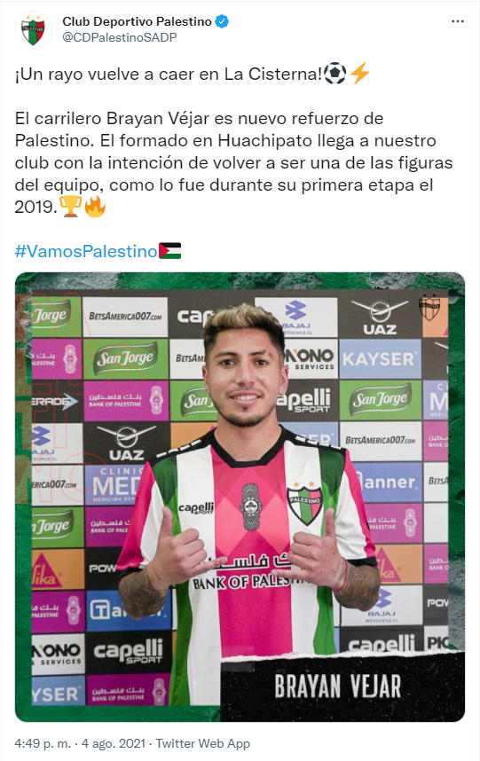 Brayan Véjar Palestino Colo Colo