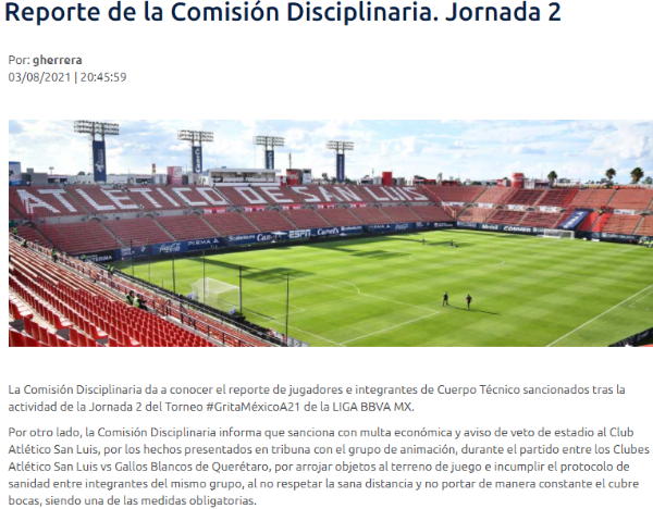 El comunicado de la Liga MX.