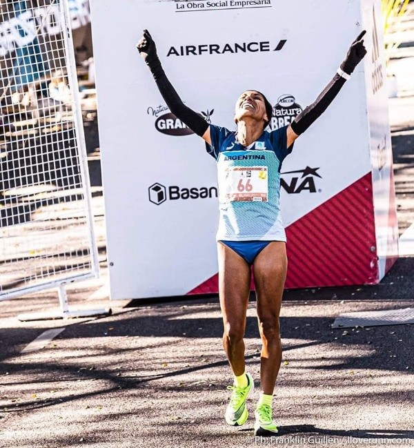 Marcela Gómez, en el maratón de Buenos Aires