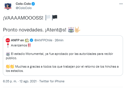 Colo Colo celebra ok al Monumental