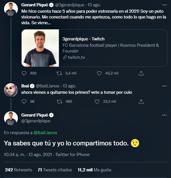 Así fue el cruce entre Ibai y Piqué por su llegada a Twitch