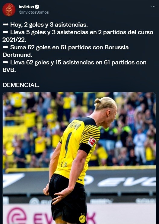 El inicio de temporada de Haaland con Borussia Dortmund es arrasador