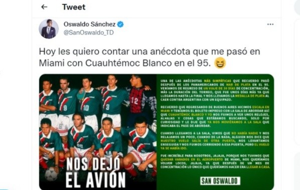 Twitter sobre anécdota con Cuauhtémoc Blanco
