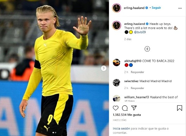 Erling Haaland, decepcionado por la derrota en la Supercopa de Alemania