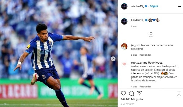 Luis Díaz, tras convertirle gol al Maritimo 