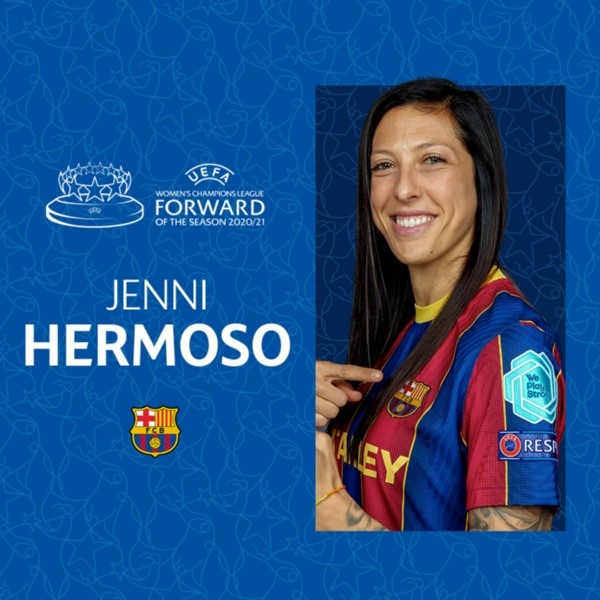 Jenni Hermoso, goleadora y mejor delantera UEFA 2021