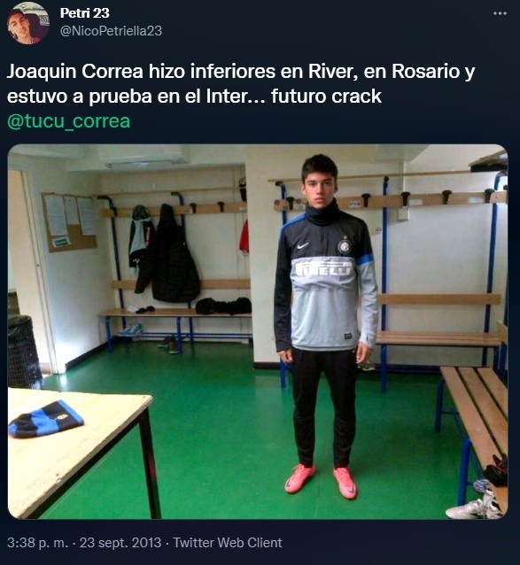 Joaquín Correa hizo prueba con Inter en 2013