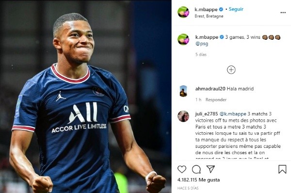 Kylian Mbappé tras ganar el último partido de PSG