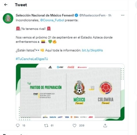 Twitter de la Selección Mexicana