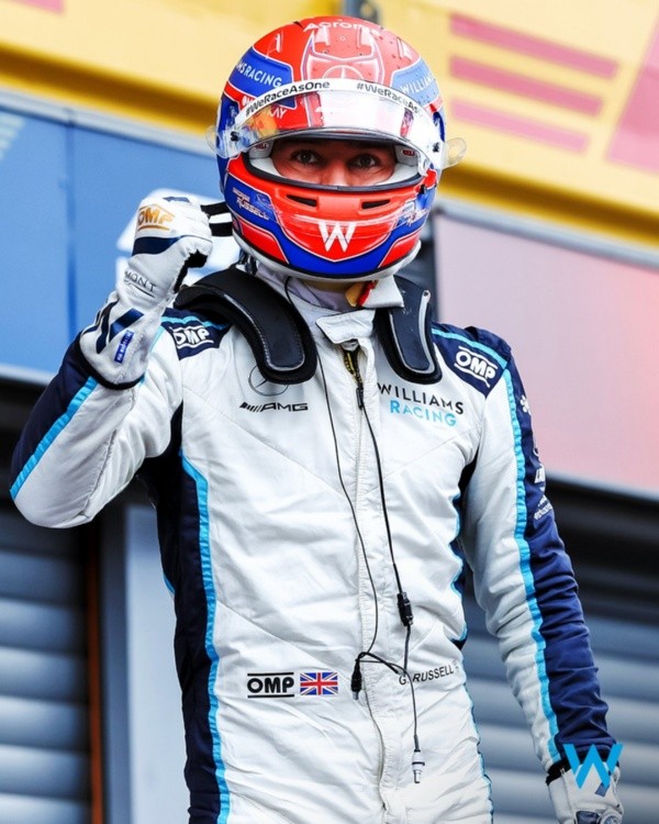 George Russell desbanca Lewis Hamilton no treino classificatório para o GP da Bélgica (Foto: Reprodução/Williams Racing)