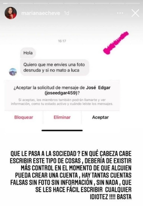 Denuncia de Mariana Echeverría