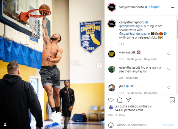 Stephen Curry entrenando para la NBA 2021-22 (Foto: @cassyathenaphoto)