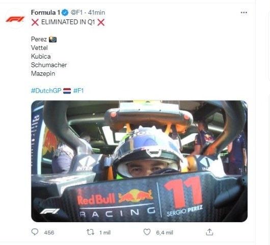 Checo queda fuera en la Q1 | Twitter F1
