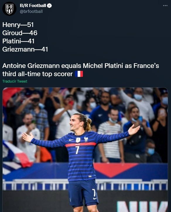 Antoine Griezmann y la lista de los máximos goleadores franceses