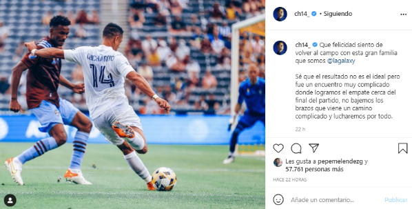 Mensaje de Chicharito Hernández en Instagram (Foto: @ch14_ )