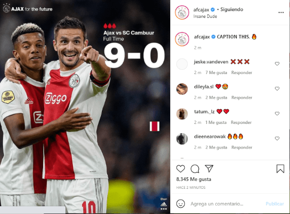 Ajax y una goleada histórica (Instagram).