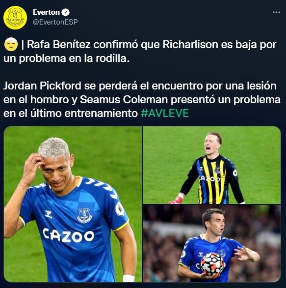 Everton se manifiesta sobre la baja de Richarlison