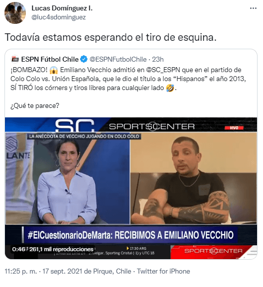 Lucas Domínguez reacciona a confesión de Vecchio