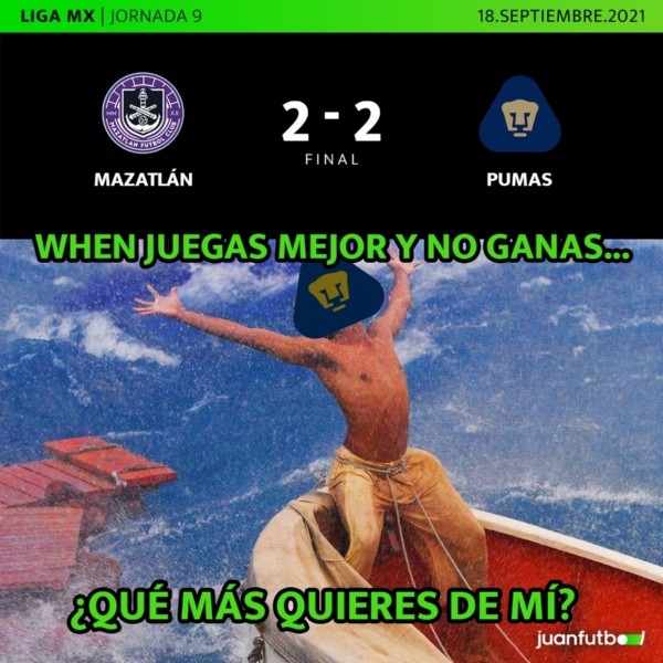 Mazatlán 2-2 Pumas memes