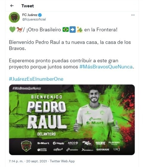 Nuevo Refuerzo | Twitter FC Juárez