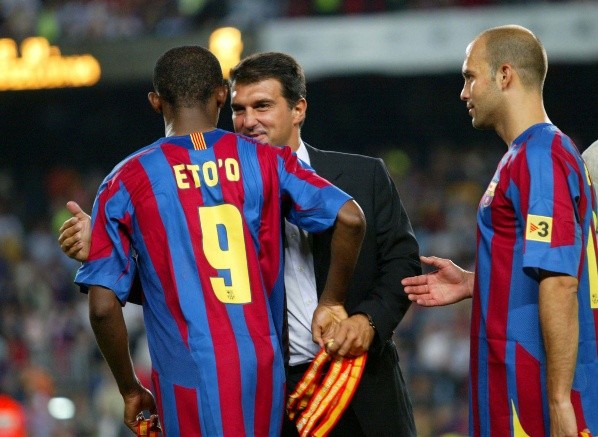 Samuel Eto'o y Joan Laporta