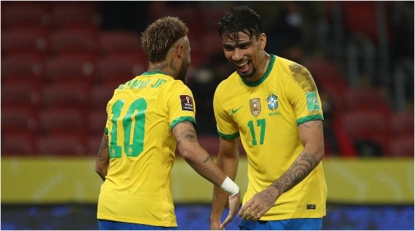 Neymar y Lucas Paquetá, Selección de Brasil