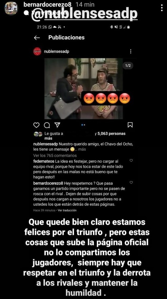 Instagram Bernardo Cerezo