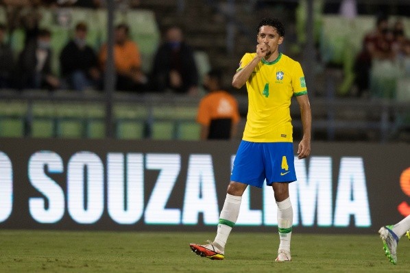 Marquinhos marcou o primeiro gol do Brasil na partida (Foto: Lucas Figueiredo / CBF)