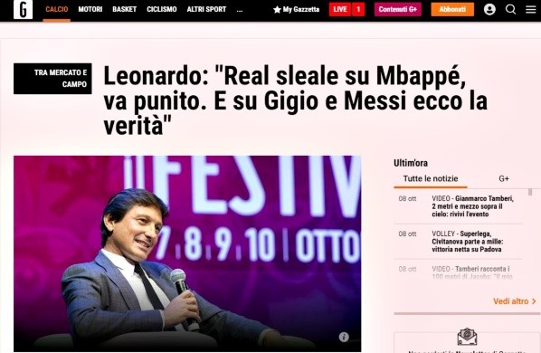 Leonardo y las críticas a Real Madrid por Mbappé