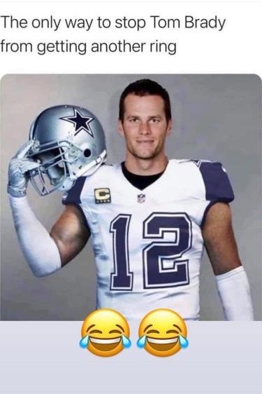 Tom Brady con el uniforme de Dallas Cowboys (Foto: @NFL_Memes)