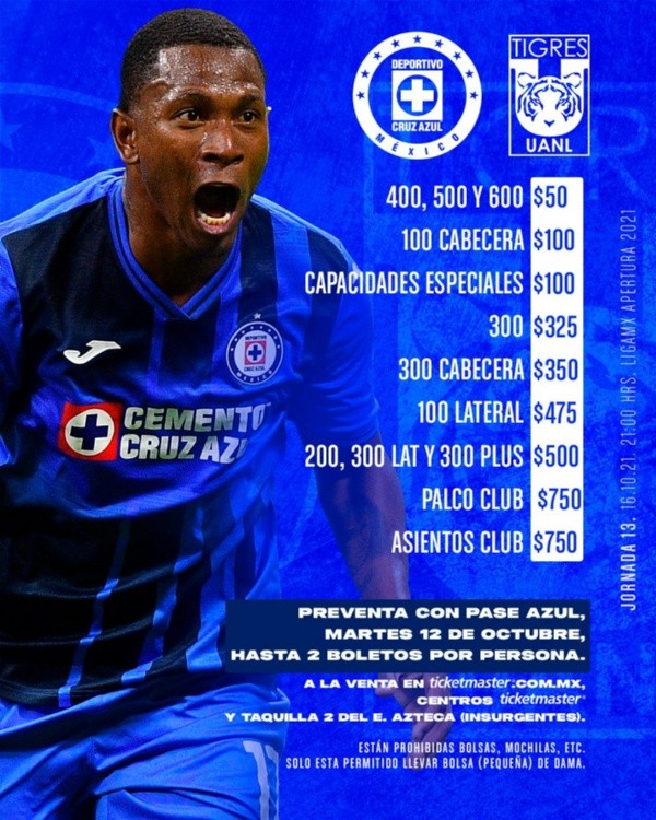 Venta de boletos (@CruzAzul)