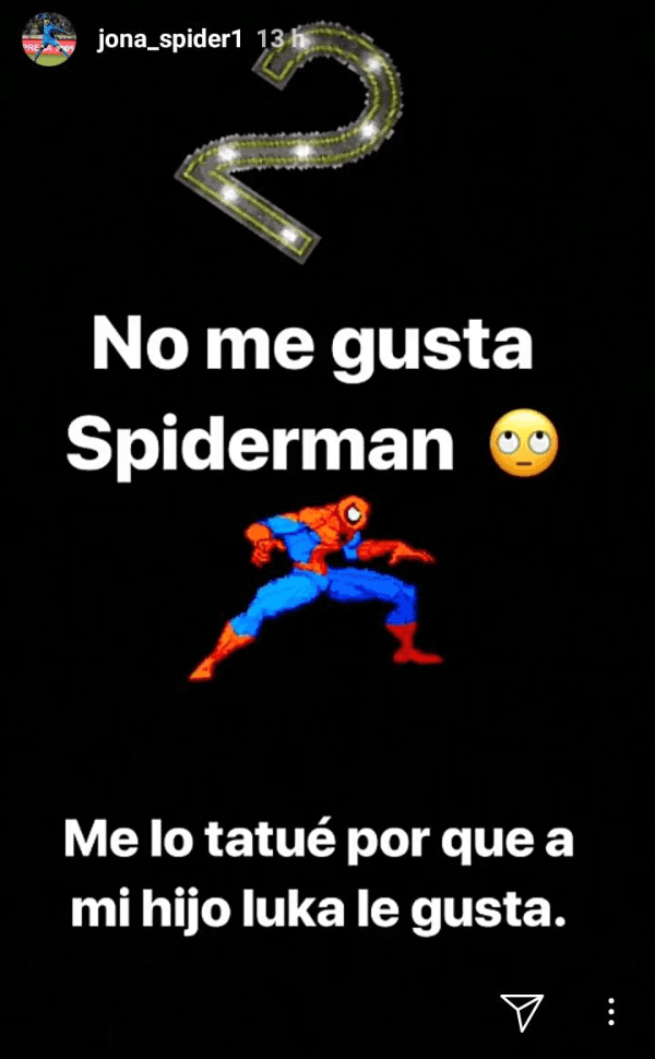Historia de Orozco en Instagram (@jona_spider1)