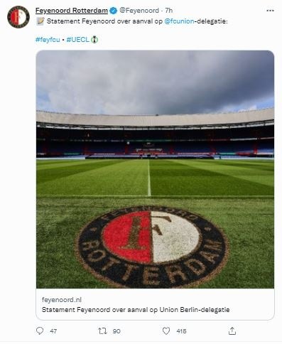 Fuente: Twitter Oficial Feyenoord (@Feyenoord)