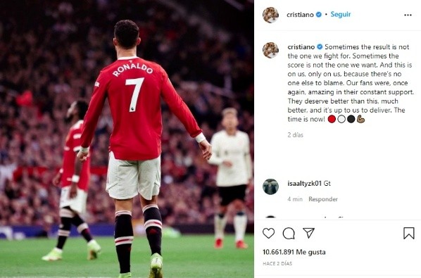 Cristiano Ronaldo, tras la última derrota ante Liverpool