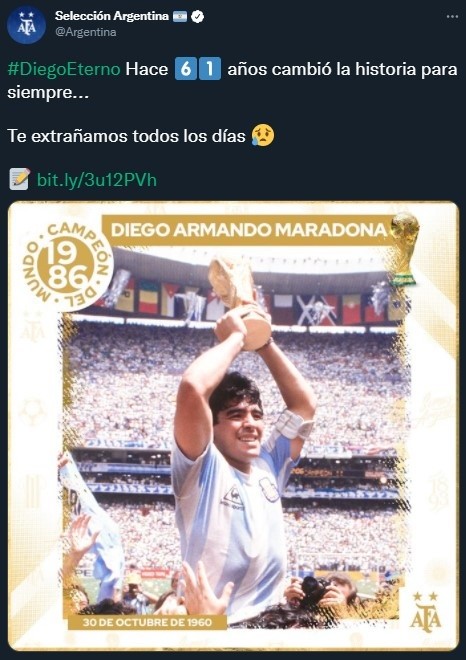 El recuerdo de la cuenta de la Selección Argentina