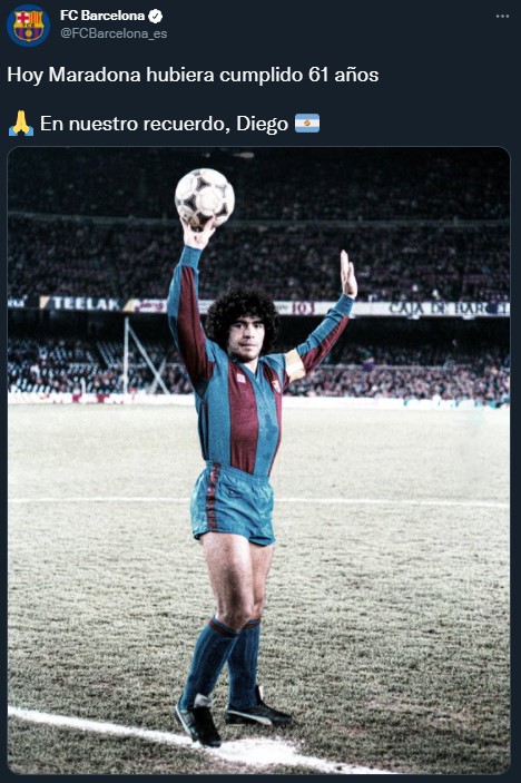 Barcelona y el saludo a Diego Maradona