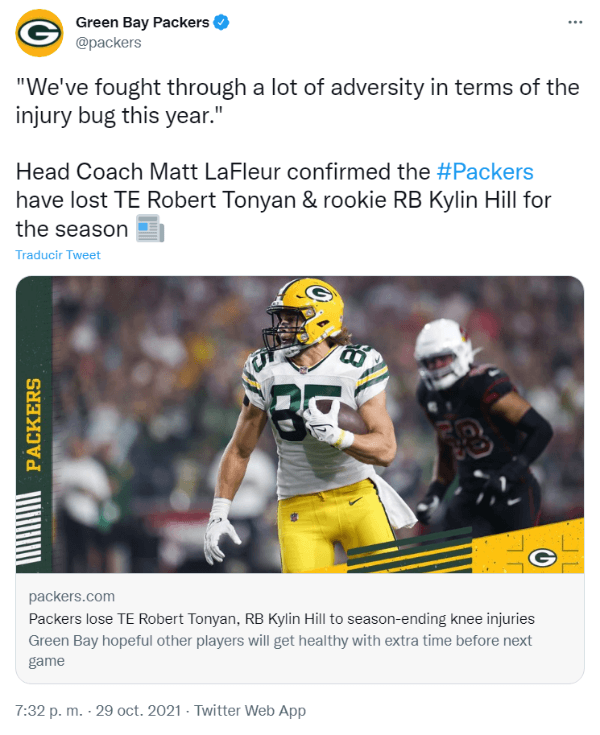 Twitter: @packers