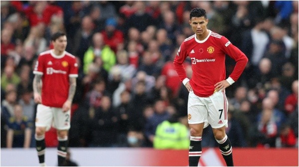 Cristiano Ronaldo, contrariado en Manchester United vs Manchester City