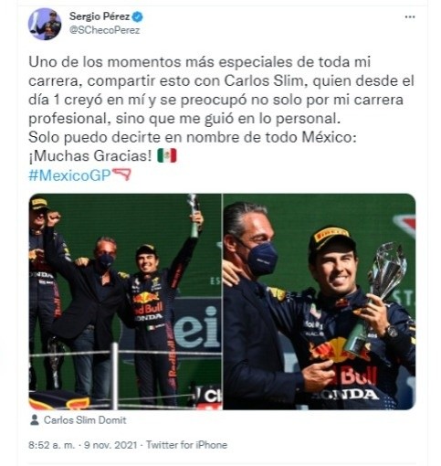 Twitter Sergio “Checo” Pérez