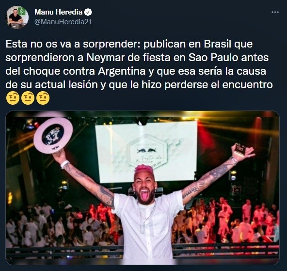 Neymar, ¿de fiesta por Brasil?