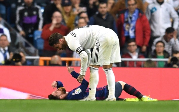 Messi y Ramos en El Clásico. (Getty)