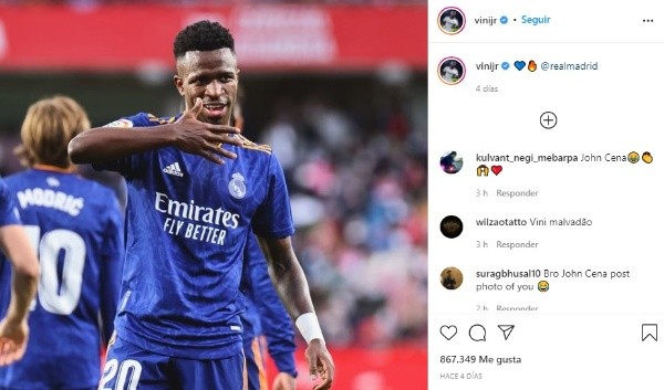 Vinicius, en su mejor temporada con Real Madrid (Instagram @vinijr)