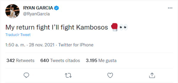Ryan Garcia desafió a George Kambosos