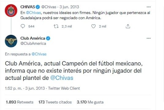 Twitter Chivas y América