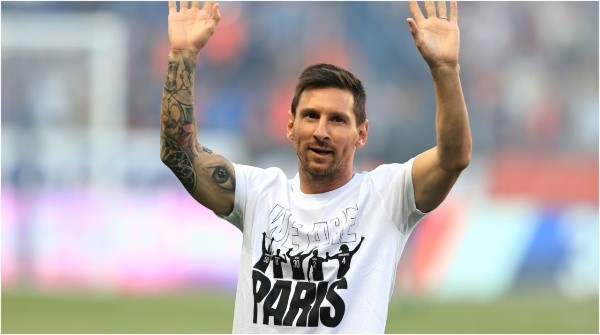 Messi, en su presentación en el Parque de los Príncipes