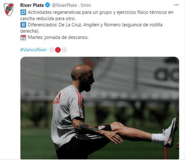 Juan Ignacio Dinenno mostró su lesión en Instagram (@juandinenno)